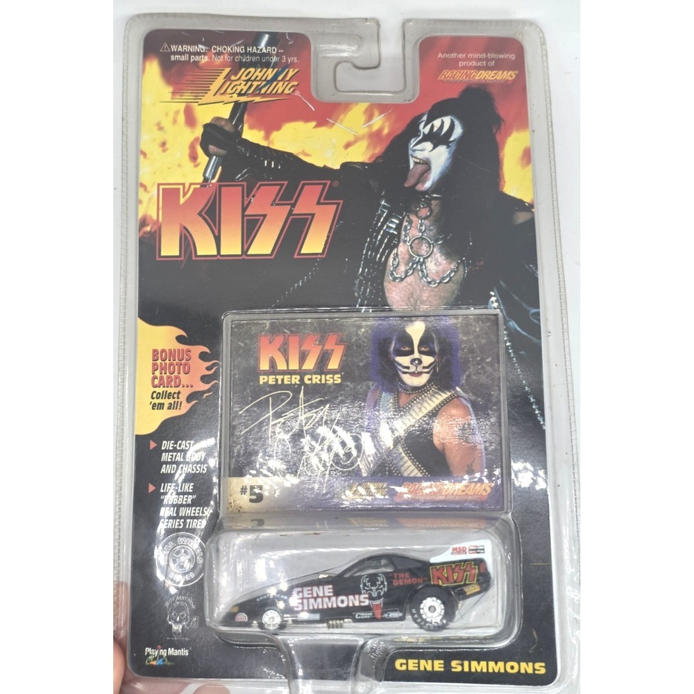 1997 KISS Peter Criss 1:64 Johnny Lightning Card #5 Gene Simmons Metal Body